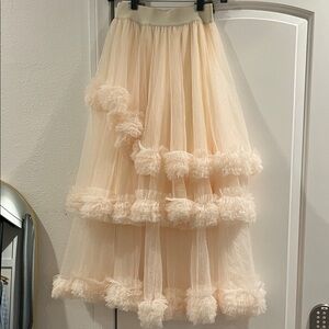 Elegant Cream Tulle Skirt